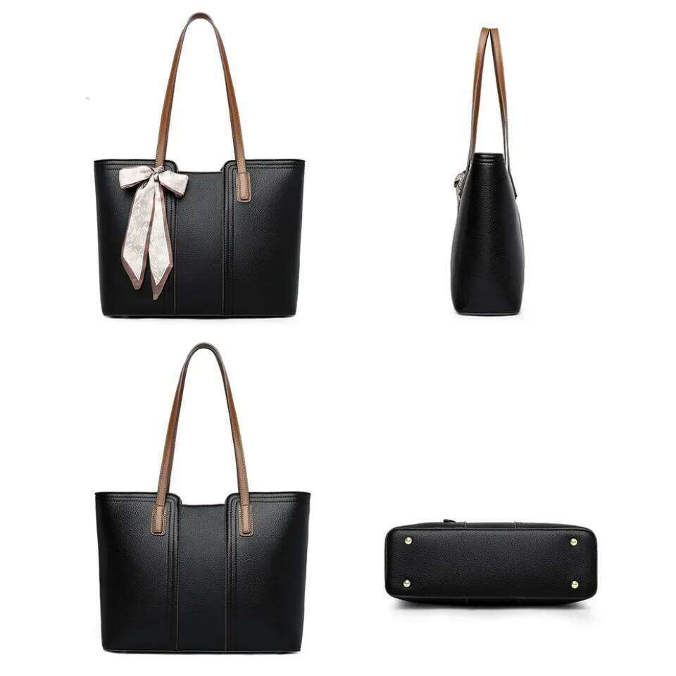 Women High Quality Leather Shoulder Bags Elegant Designer Ladies Handbag Purse Casual Tote Sac Commuting Shopping Bag