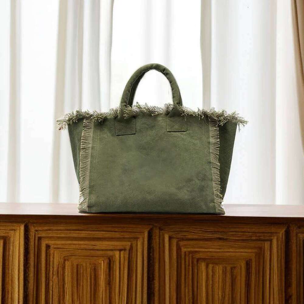 Christmas Present Simple Fashion Design Women's Tassels Handbag Large Capacity Canvas Beach Brand Tote Bag