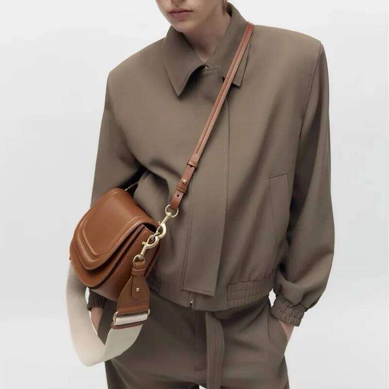 Fashion Flap Designer Wide Strap Saddle Women Shoulder Bags Pu Leather Crossbody Bag Trend Small Phone Purses