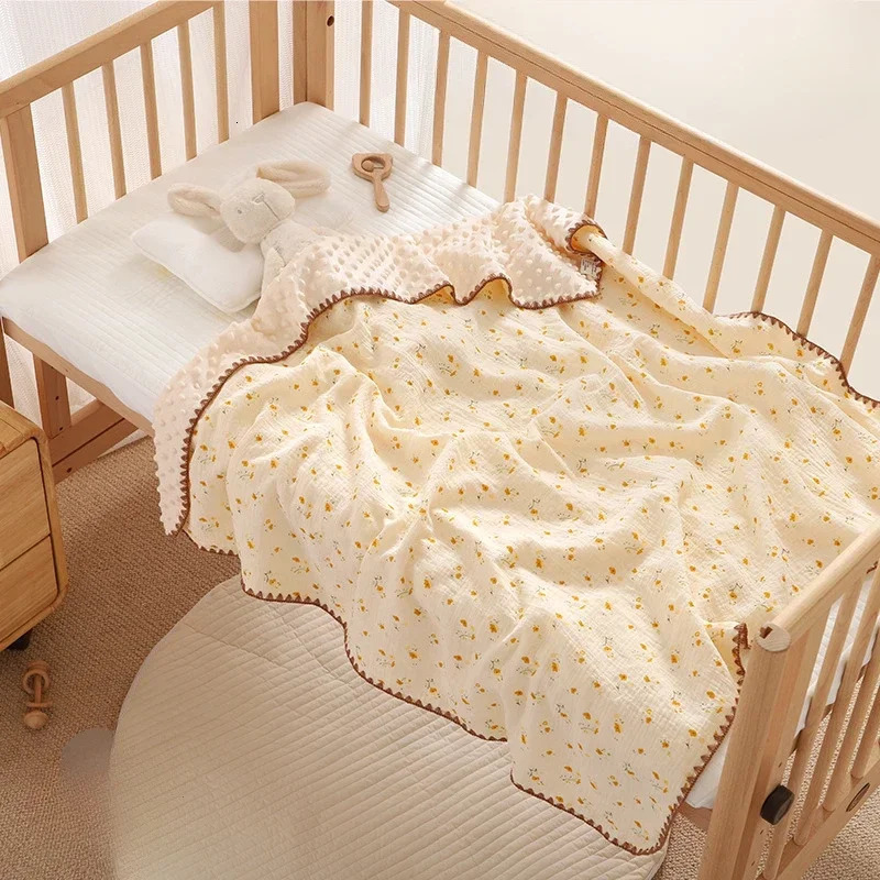 100x100cm Baby Blanket for born Cotton Muslin Swaddle Blanket Kindergarten Quilt Bedding Infant Bath Towel Kids Supplies 250527