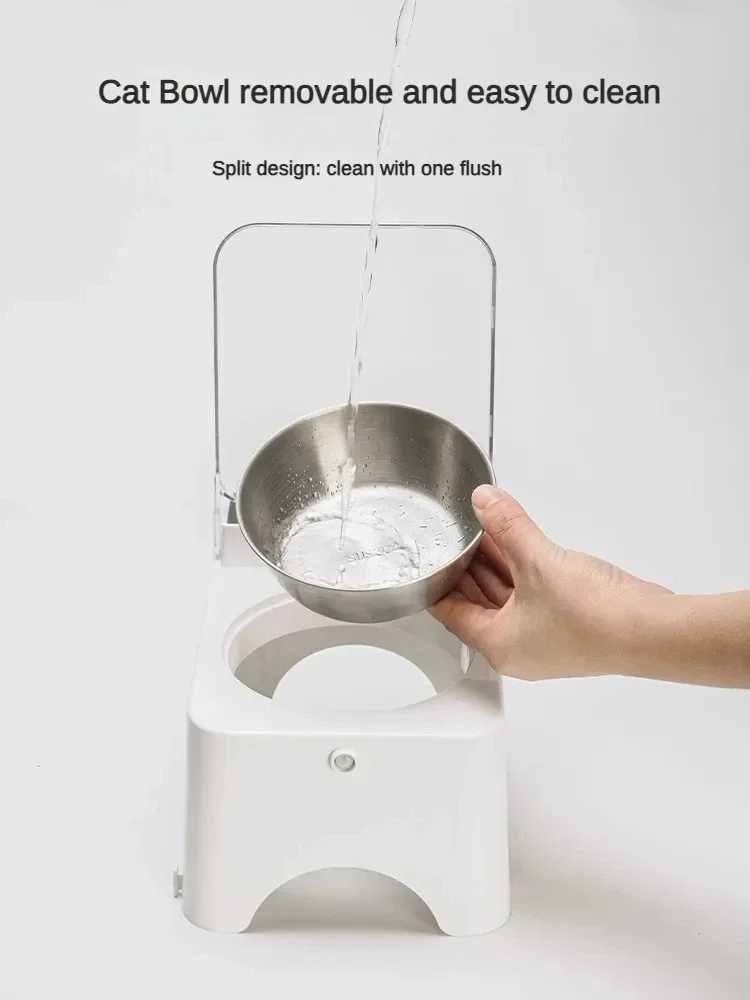 Smart Cat Bowl Pet Feeder Bowl Cat Dog Food Feeder Infrared Sensor Auto Open Cover Smart Feeder Anti-mouse Cat Food Dispenser Y250528