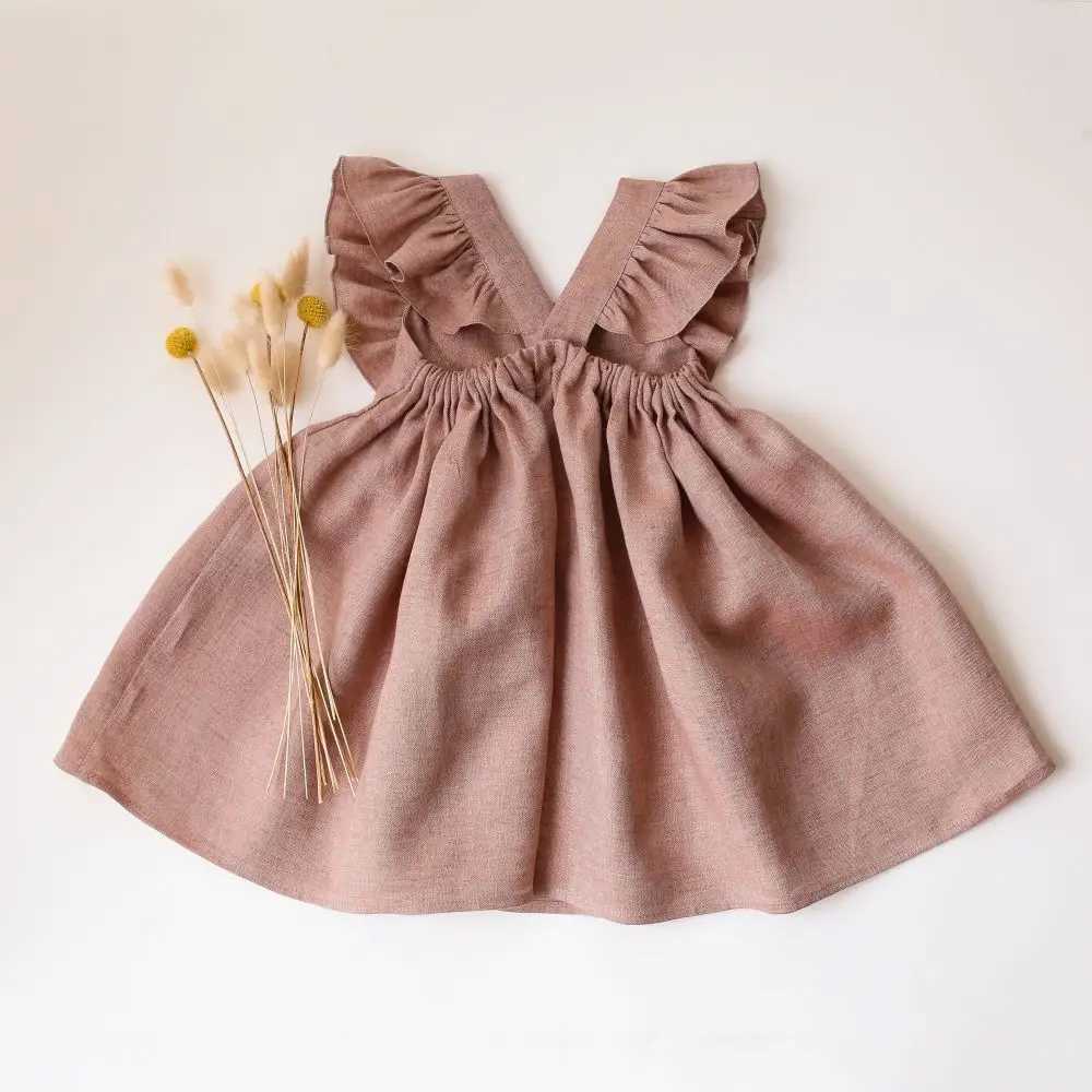 Fashion Toddler Girl Dresses Summer Linen Cotton Baby Girl Holiday Clothes Baby Girl Beach Dress X250528