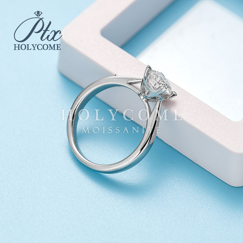 Heart Claw Four Prong Design Moissanite Ring 925 Sterling Silver Solitaire Moissanite Jewellery Women Fashion 1Ct Ring Jewelry Wholesale Wedding Ring