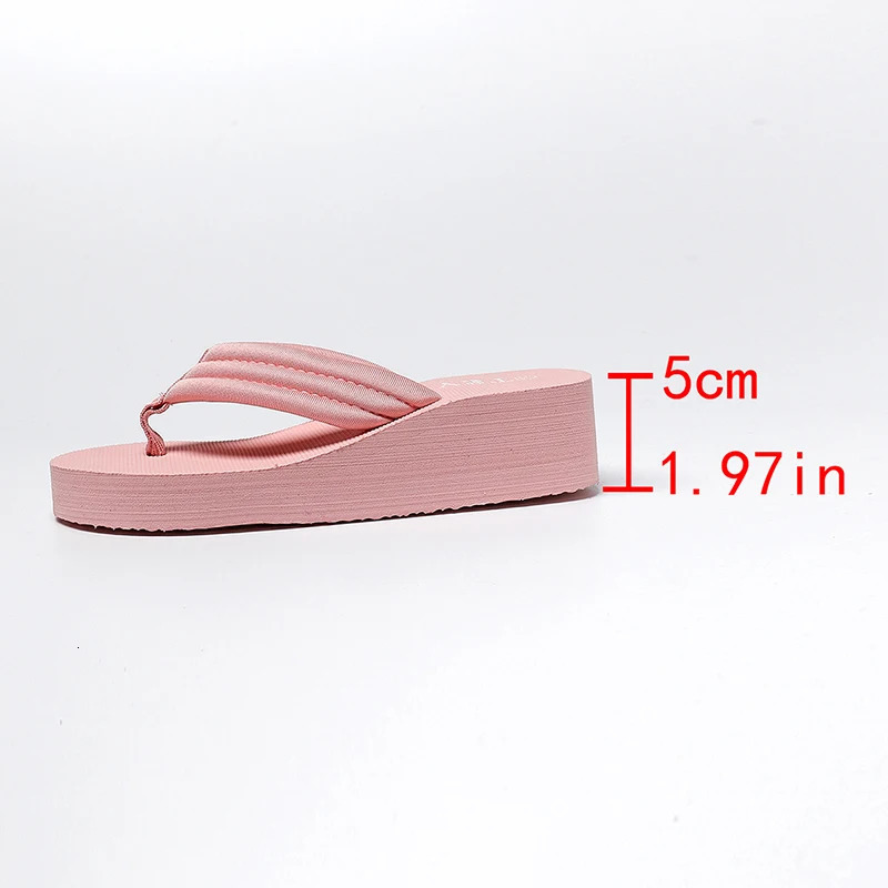 Fashion Pink Wedge Flip Flops Woman Summer Lightweight Clip Toe Platform Slippers for Women Thick EVA Sole Non Slip Beach Slides 250528