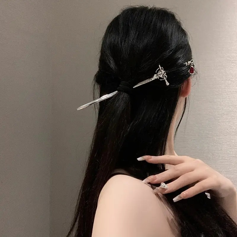Sword Hairpin Headdress For Women Girls Chinese Style Vintage Hair Sticks DIY Hairstyle tail Holder Accessories Jewelry 250519