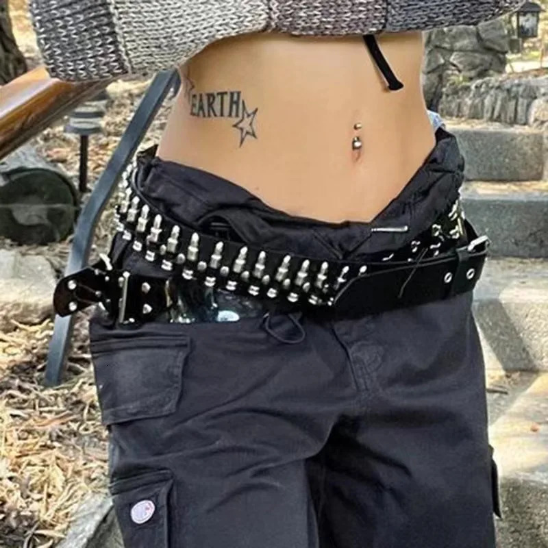 Rivet belt fashioneasiest for match punk style bullet belt trendy arrival womens stylish decorative trouser belt trendy 250527