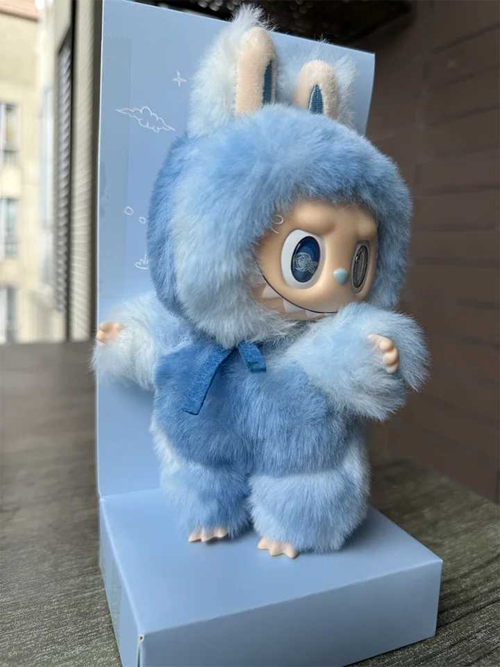 High Quality 17cm Blue Zimo Blind Box Angel Labubu Cute Vinyl Plush Doll Keychain Bag Decoration Girl Gift X250528