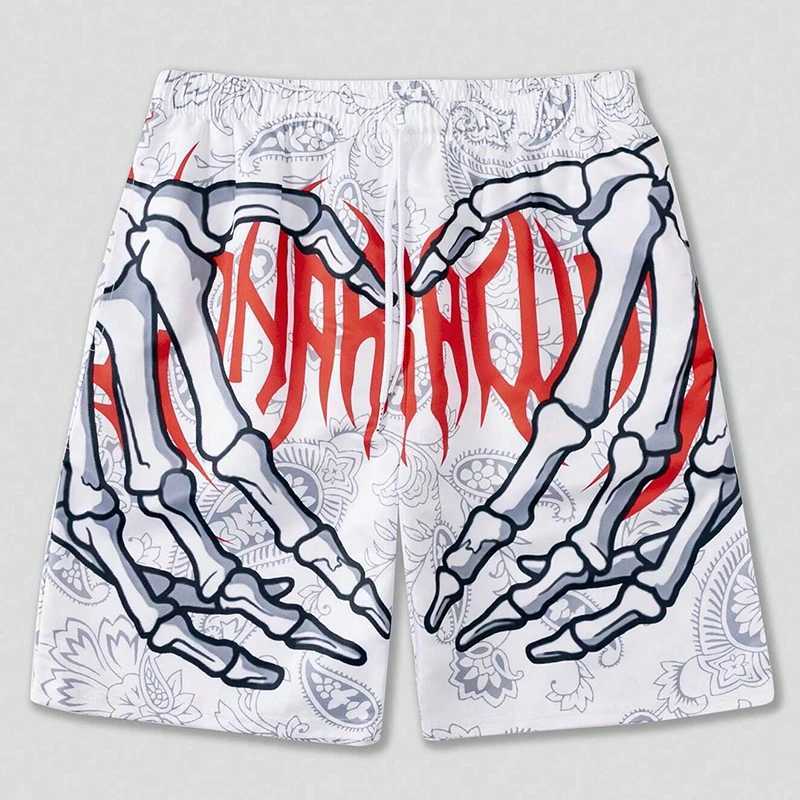 New Mens Summer Skeleton Hand Element Print Shorts 3d Printed Men Casual Fashion Sports Breathable Loose Trend Beach Shorts X250528