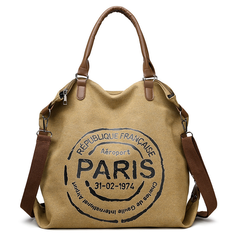 Luxury Brand Designer Bag Cross-Border Student Class Casual Canvas Tote Bag For Women Fashion Letter Tote Bag Large Capacity Commuter Crossbody Bag