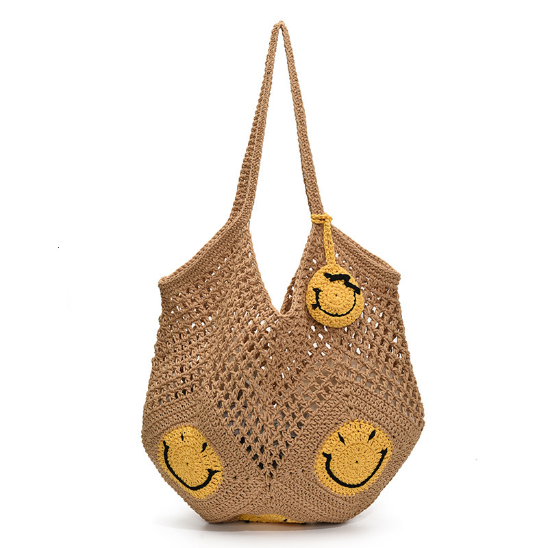 Free Shipping Designer Women's Bag Fashionable Knitted Handbag New Large Capacity High-end Armpit Shoulder Bag Vacation Beach Bag Vegetable Baske