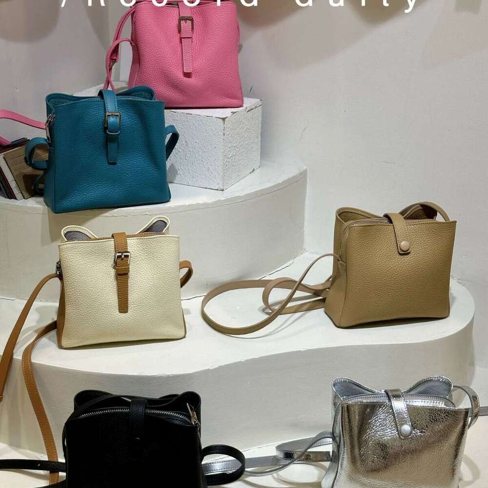 New Versatile Genuine Leather Small Square High-end Simple Crossbody Niche Ins Style Single Shoulder Bag for Women