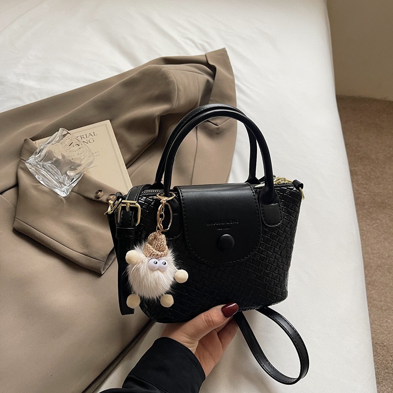 Luxury Brand Designer Bag Small And Niche Handbag Trendy Contrasting Color Woven Women's Textured Dumpling Bags, Single Shoulder Crossbody Bags