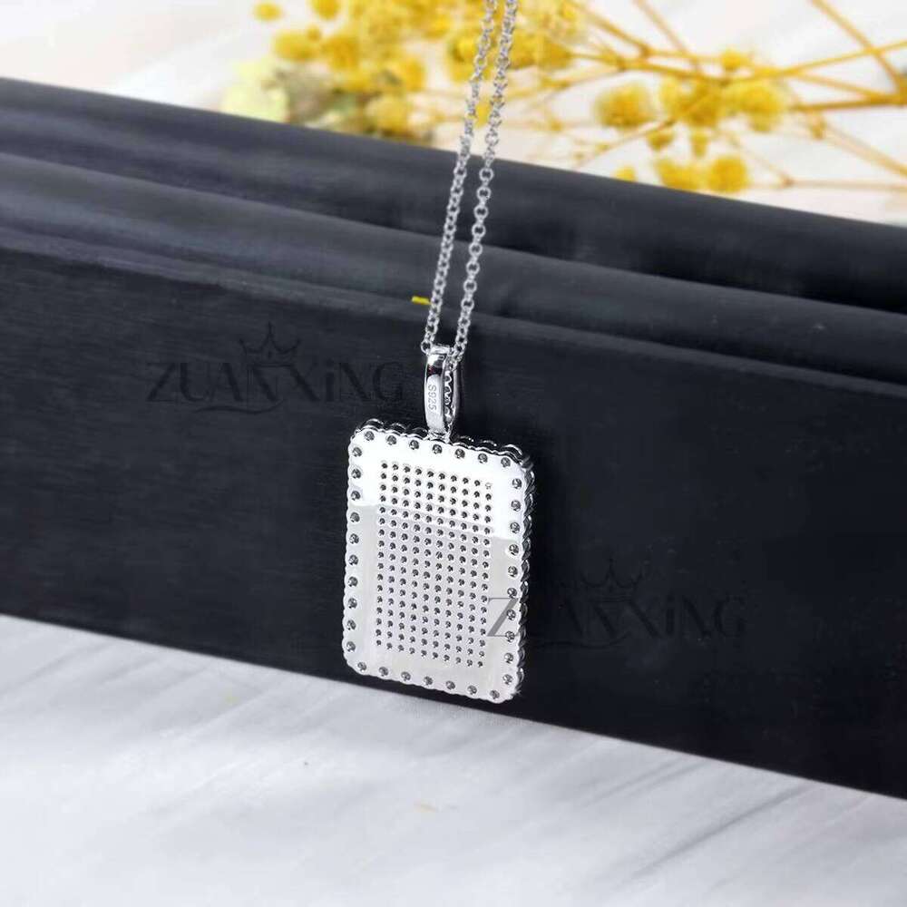 European American Hip Hop Rap Same Style Hang Full D Color Moissanite Necklace Over Dia Pen Fashion Accessories Pendant