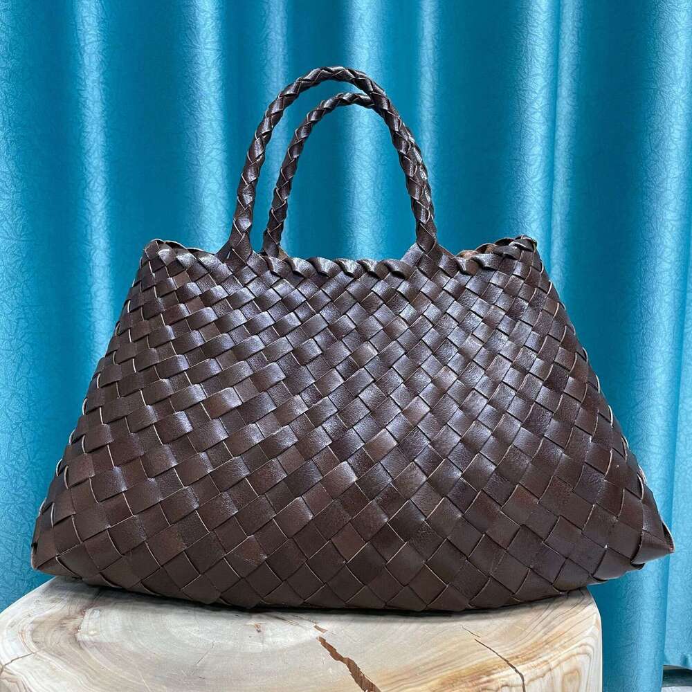 Tote Bag Braided Handbag New Genuine Leather Dragon Handwoven Women S Tote Large Capacity Basket Bag Shoulder Bag