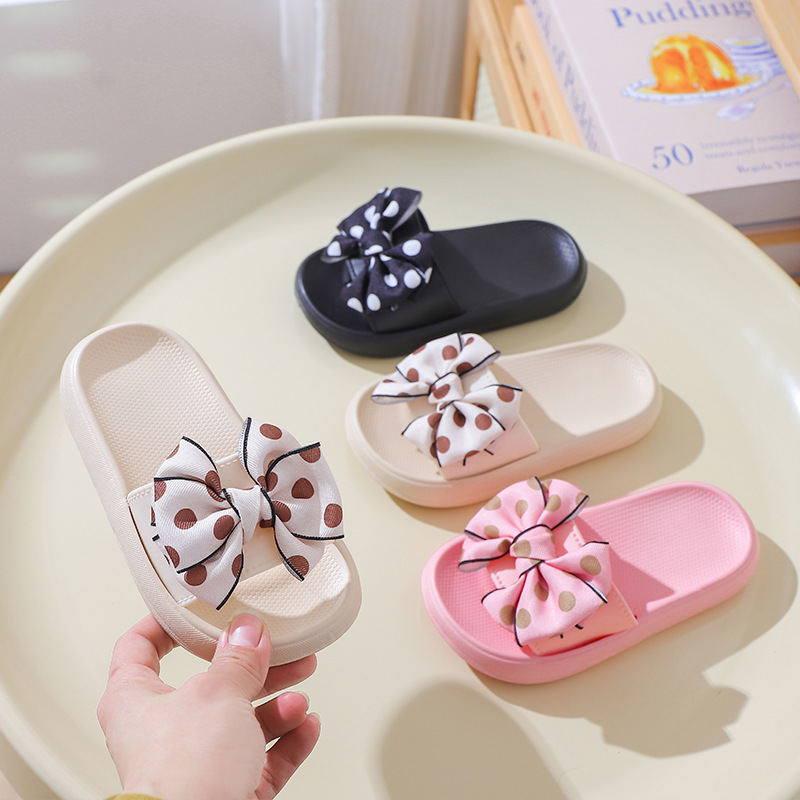 Kids Slippers Summer Children's Slippers Girls Princess Bow Non-slip Soft Sole Kidsnest Toddler Slippers Sizes 24 - 35 K0683