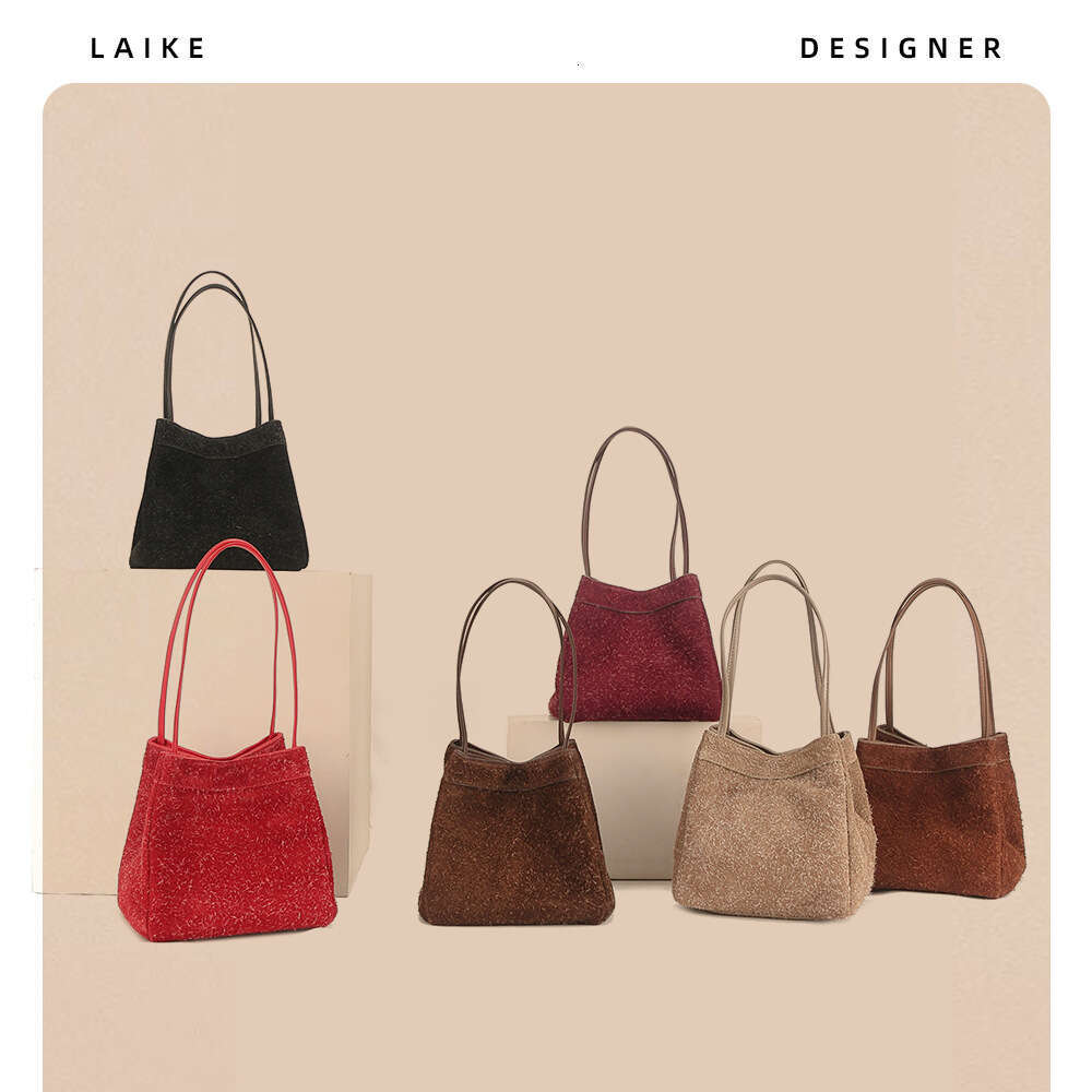 Autumn Winter New Women's Basket High-end Niche Style Xiangfei Velvet Shoulder Handbag Crossbody Bag