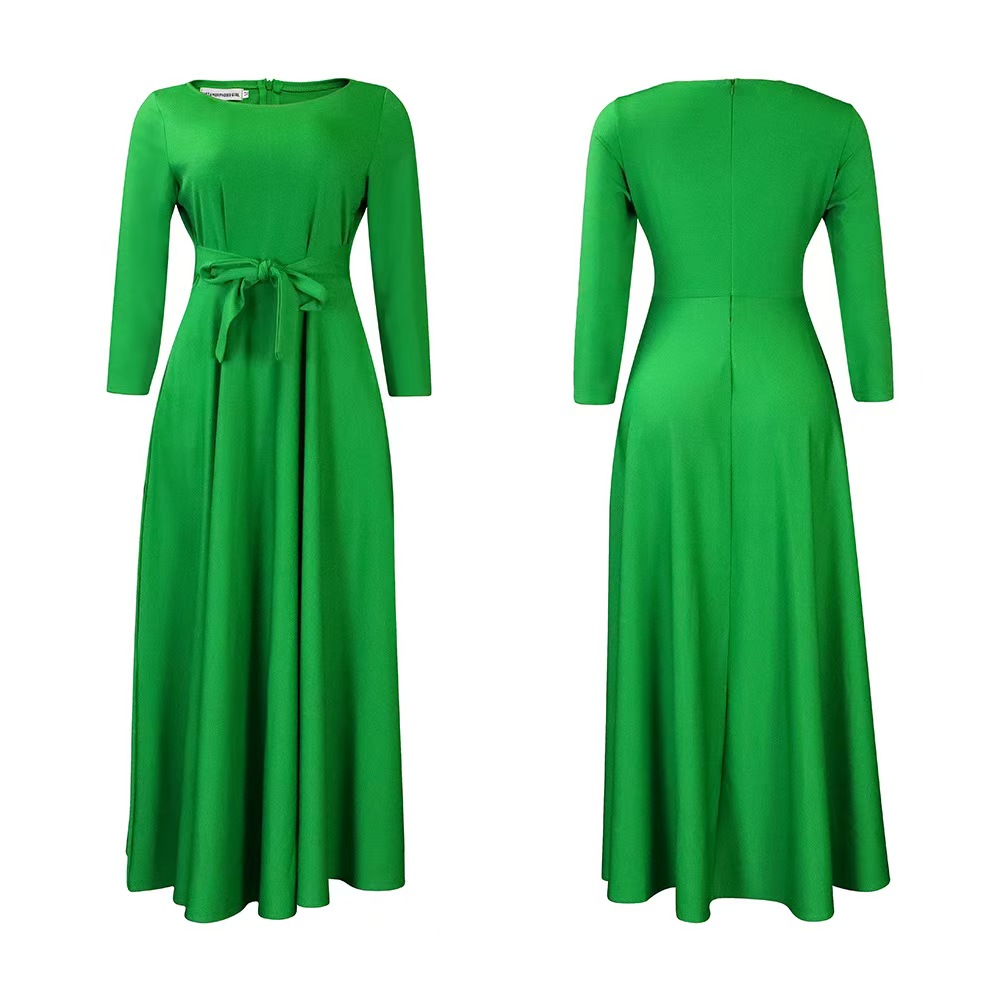 plus size dresses womens dresses new spring summer fashion temperament tie waist large size long dresses short dresses designer luxury dresses