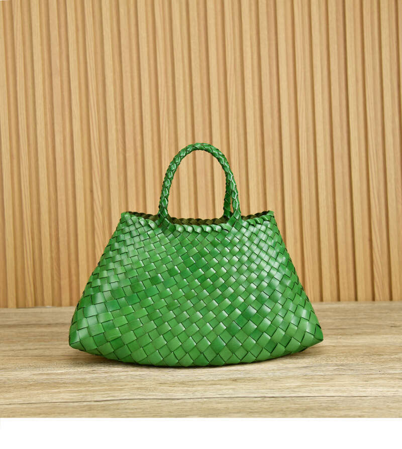 Tote Bag Braided Handbag New Genuine Leather Dragon Handwoven Women S Tote Large Capacity Basket Bag Shoulder Bag
