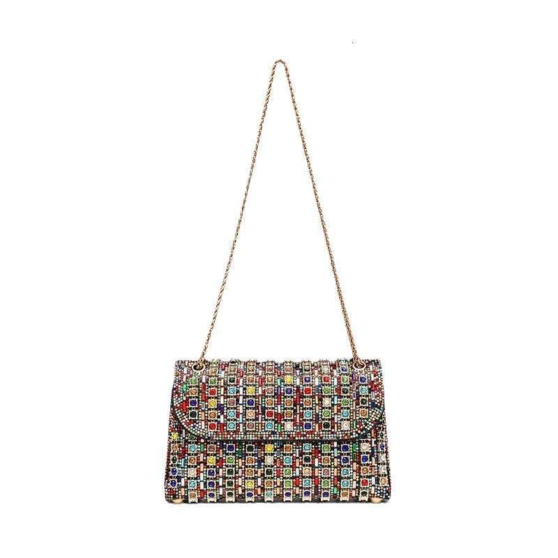 2025 Spring New Versatile Fashion Silver Rhinestone Shoulder Crossbody Handbag Inlaid Bag