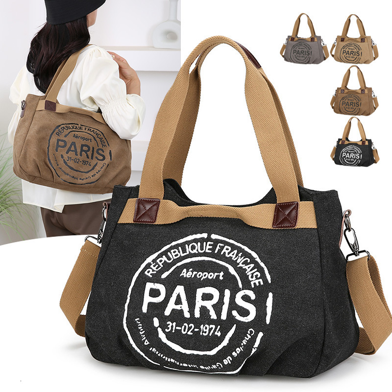Luxury Brand Designer Bag Handheld Canvas For Women 2024 New Trendy Korean Letter Tote Casual Large Capacity Commuting Bag