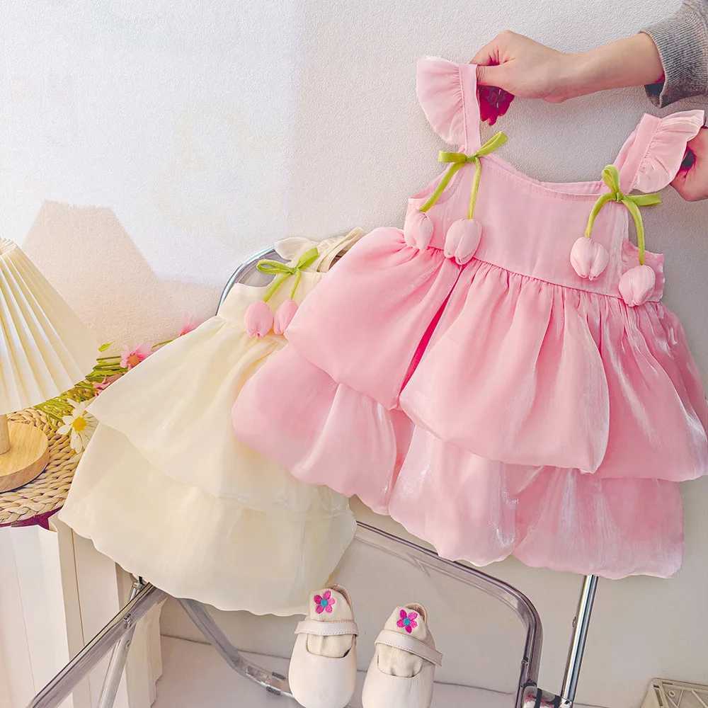Girls Casual Dresses Halter Dress with Tulip Lace Cute Cake Dress for Girls Kids Dresses for Girls 1 To 4 Years Wedding Dress X250528