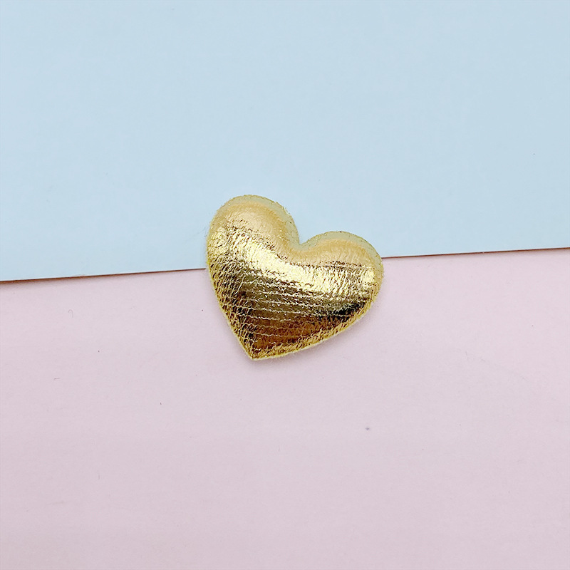 100Pcs 2CM Shiny Fabric Star Heart Padded Appliques Sew on Patches Embellishment for Scrapbooking Cake Topper Hair Clip Accessories