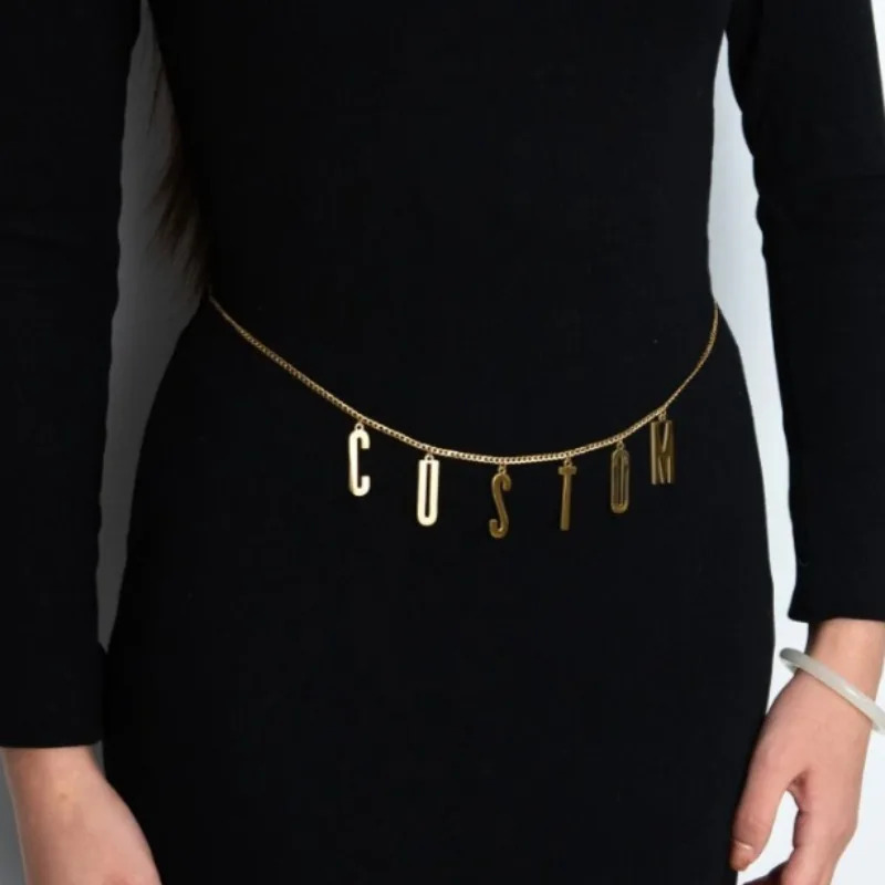 Personalized Custom Name Waist Chain for Women Stainless Steel 2 Layer Sexy Body Chain Big Letter Birthday Jewerly Gift 250527