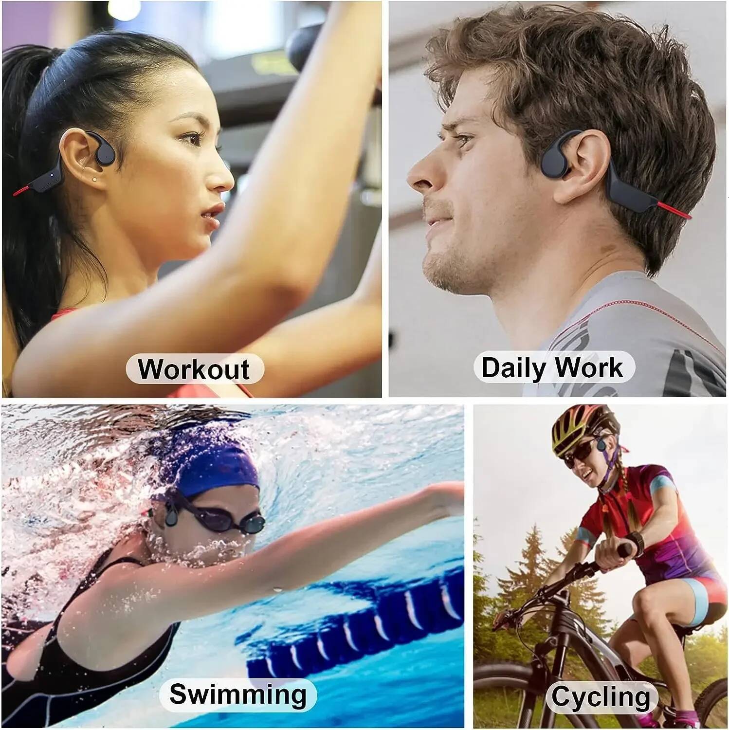 Wireless Earphone Swimming Bone Conduction Bluetooth IPX8 Waterproof Headphones With 32G RAM Mp3 Music Microphone for shokz open