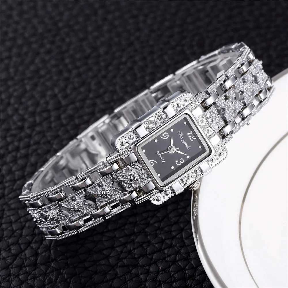 Fashion Luxury Women Silver Beauty Rectangle Dial Designer Ladies Quartz Wristwatch Exquisite Metal Bracelet Watches Female Gift XJ250527