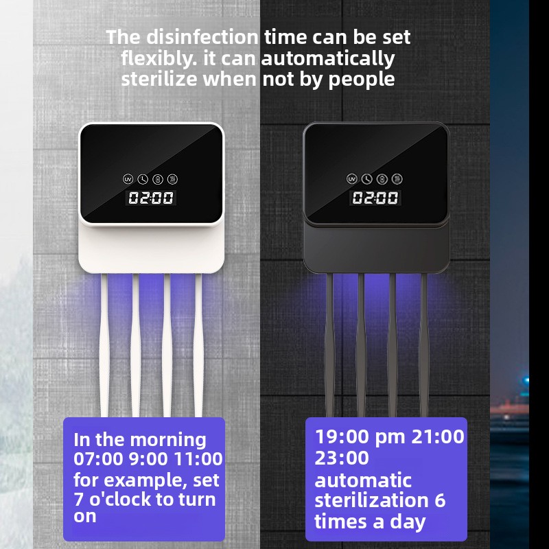 New Product Direct from Manufacturer UV Toothbrush Sterilizer with Drying Function Smart Automatic No - Drill for Bathroom Gift