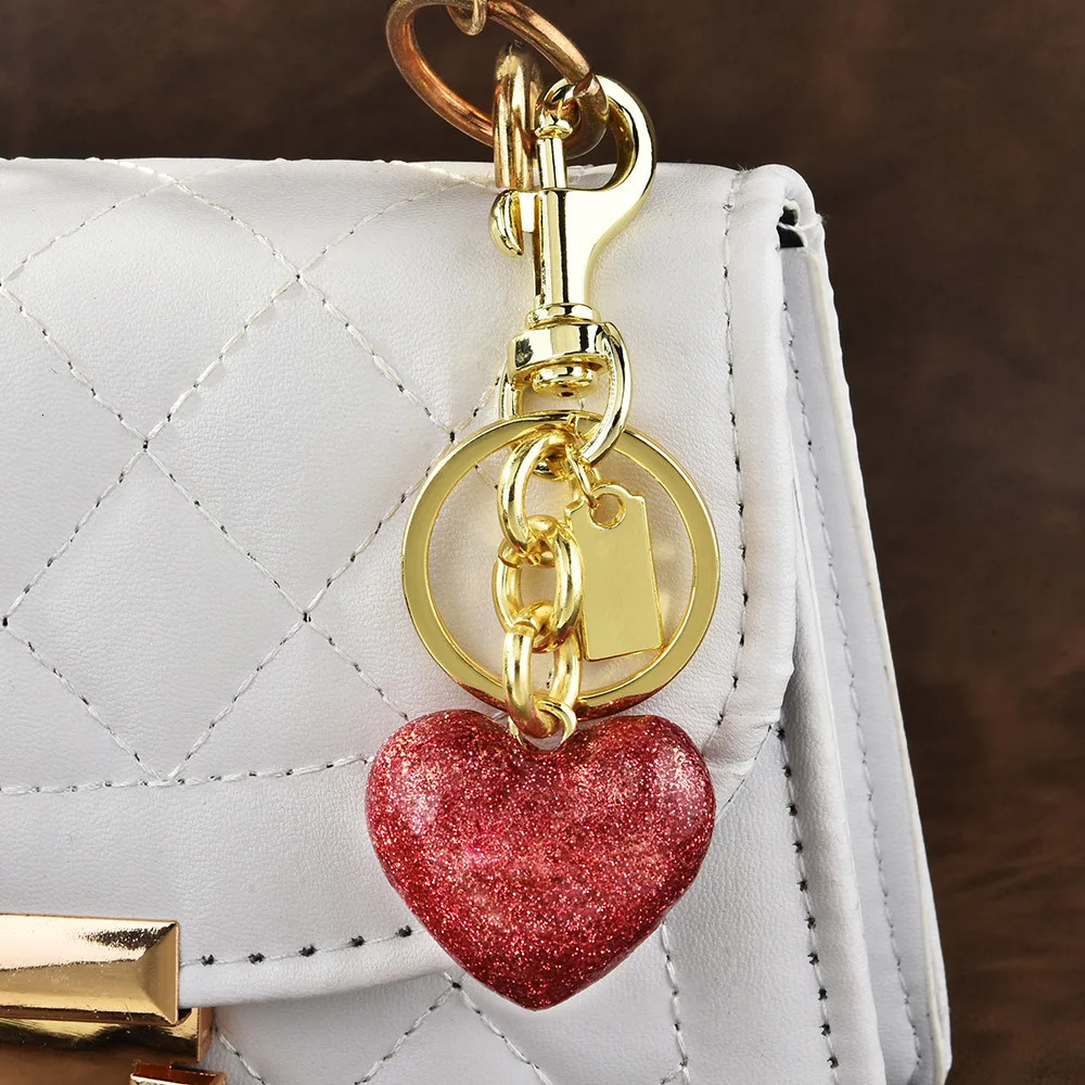 European and American peach heart love keychain creative love pendant love bag ornament 250527