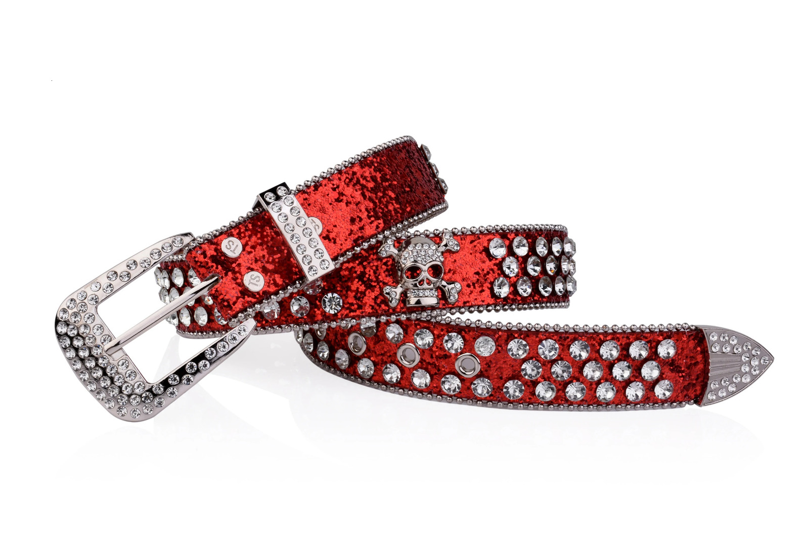 Skull Head Genuine Leather Belt Rhinestone Decor Rivet Hip Hop Jeans Belt Vintage Unisex Punk Belt For Women Men 250520
