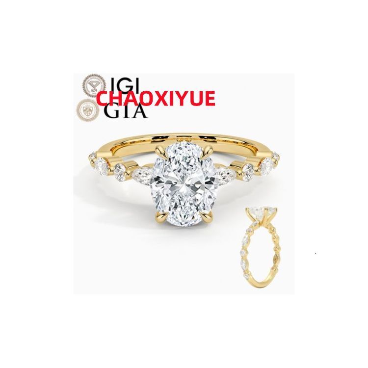 Luxury Lab-grown Diamond Ring Gold Oval Cut Engagement Ring FineJewelry 14k 18k Gold Accept Customization