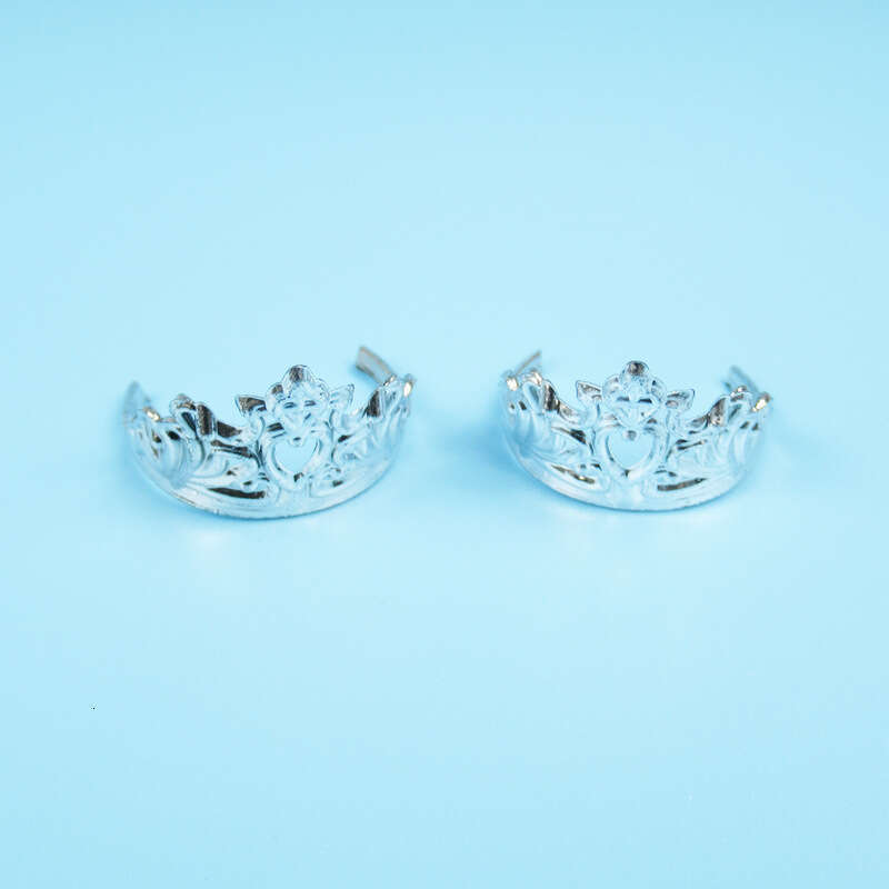 Silver Heart Crown Electroplated Accessories Dolls Suitable for 30cm 500g