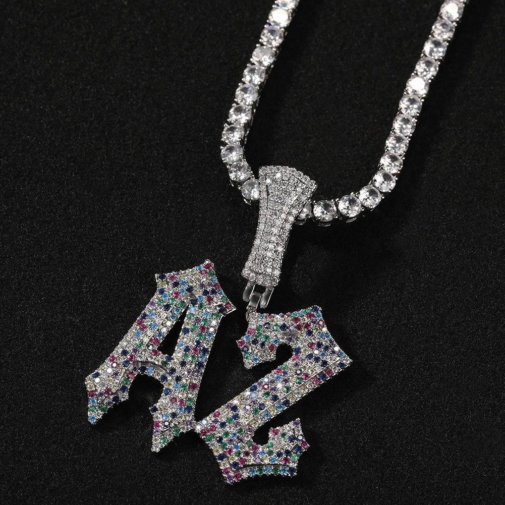 Colored moissanite hip-hop style designer custom pendant necklace for men Hip-hop jewelry gift