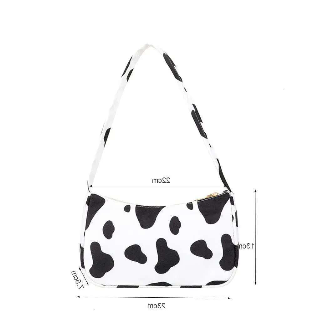 Women Underarm Fashion Animal Pattern Print Nylon Vintage Shoulder Bag Female Half-Moon Handbag Purse