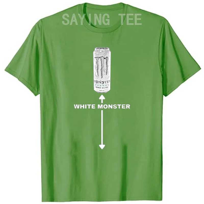 White Monster Funny Joke Man Friends T-Shirt Humorous Sarcastic Saying T Mens Fashion Drinking Lover Graphic Top Drinker Gift X250528