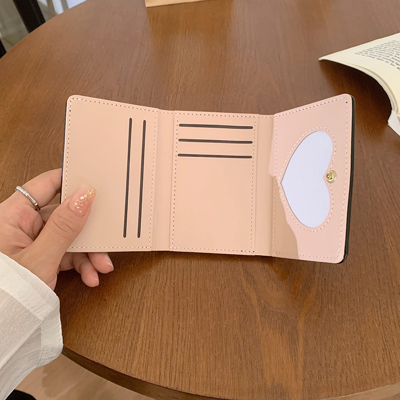 Free Shipping Designer Wallet For Women Fashionable And Simple Ins Bow Short Card Bag High-end Feeling Foldable Change Bag High Quality