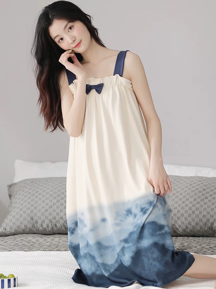 Y22-100% cotton pajamas for women spring and summer short-sleeved cropped pants thin home clothes sweet and cute ladies