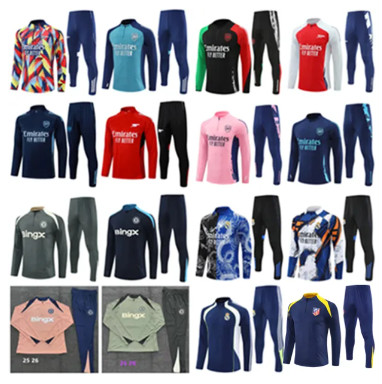2025 2026 Arsen A rsenal soccer tracksuit Reals Madrids training suit Men and kids 25 26 Mbappe BELLINGHAM atletico football tracksuit Survetement Foot chandal