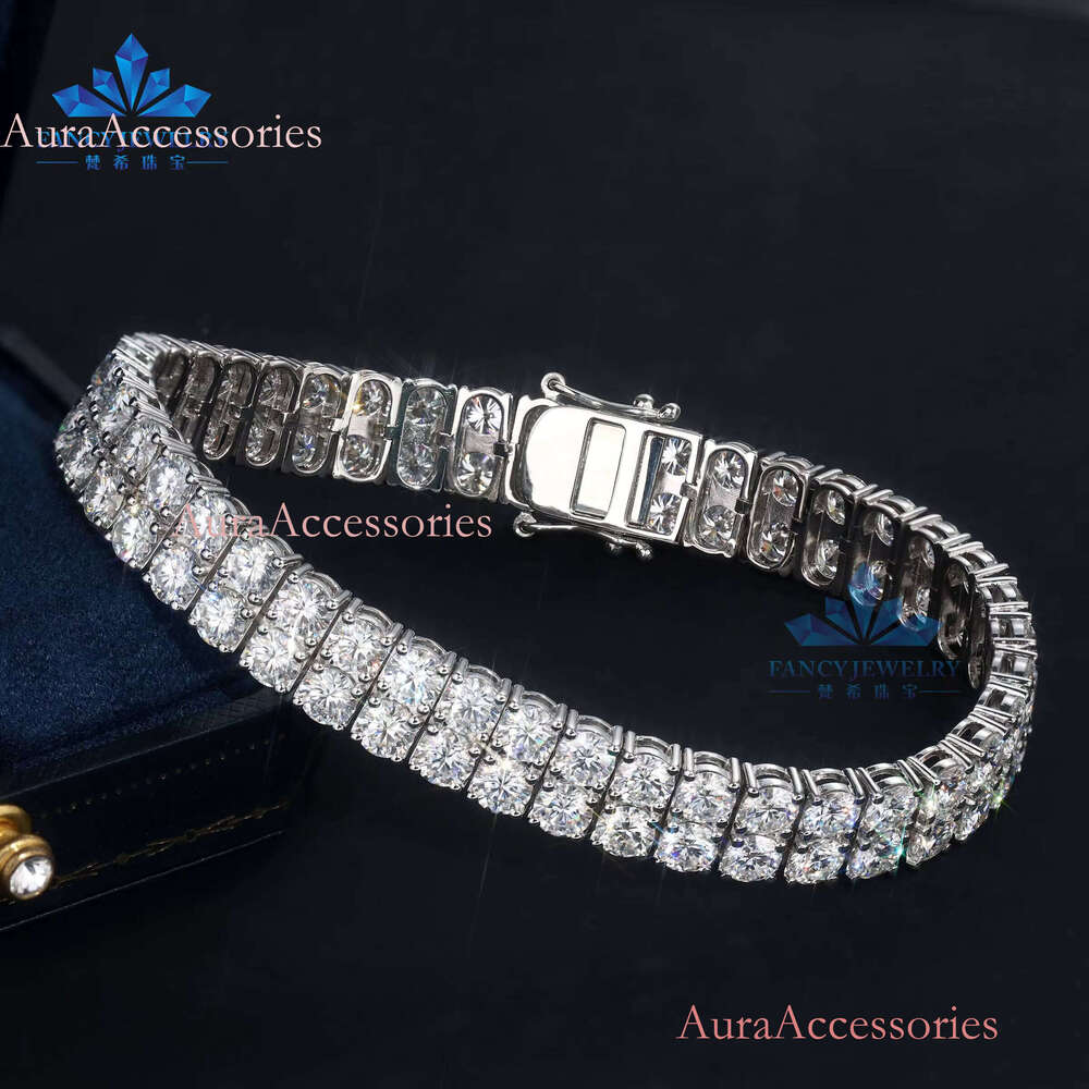 Hot Sale New Arrival 5mm 2 Rows Chain Gold Plated Tennis Bracelet Bling Popular Jewelry for Women and Men