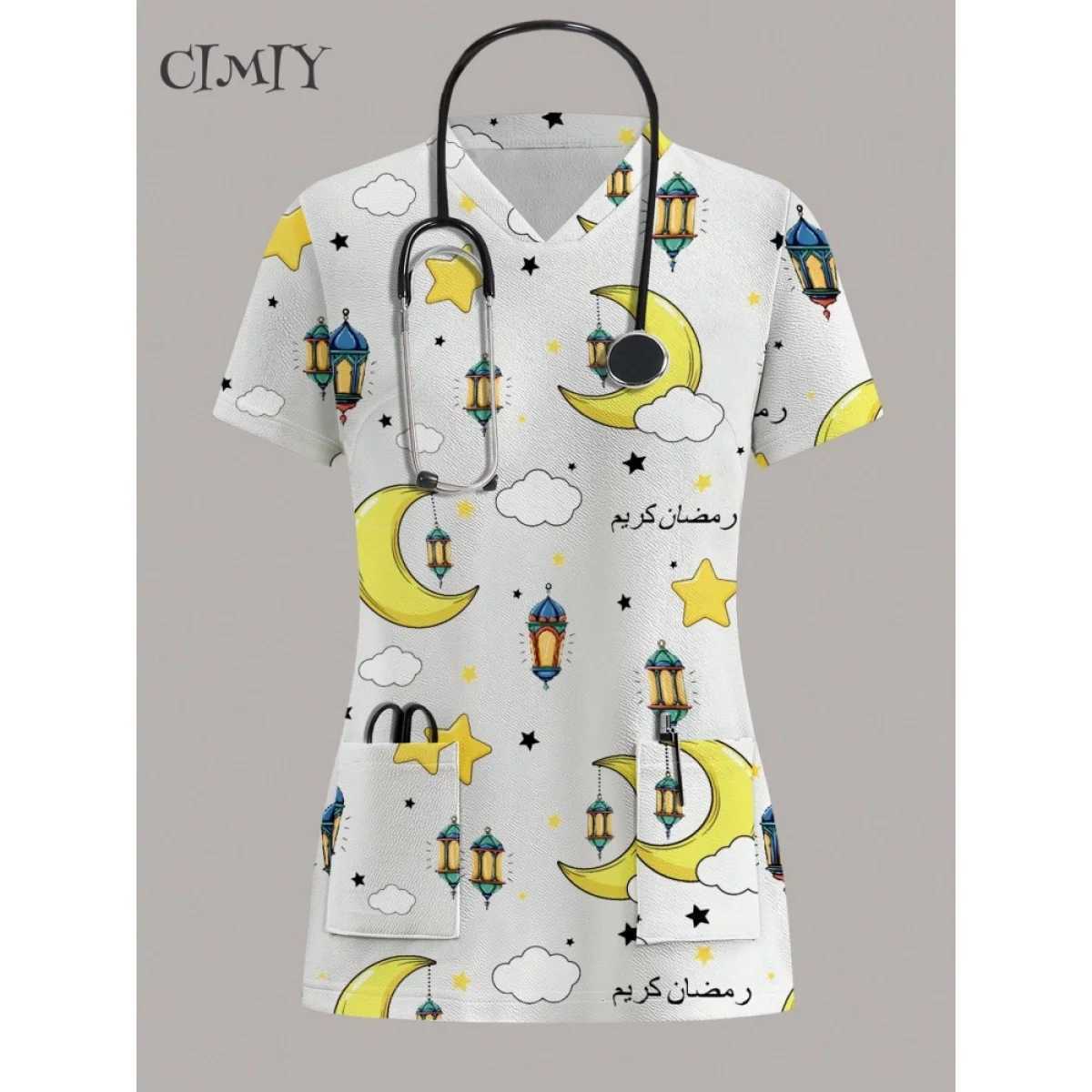 Medical Tools Graphic Healthcare Uniform Nurse Clinic Nursing Workwear Hospital T-shirt casual Short Slve Blouse Women Medical X250528