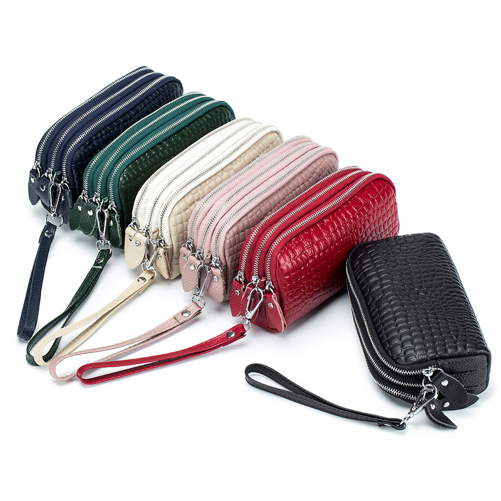 Free Shipping Designer Wallet New Genuine Leather Bag For Women Three-layer Large Capacity Fashion Wallet Crocodile Pattern Mom Bag Multifunctional Cl