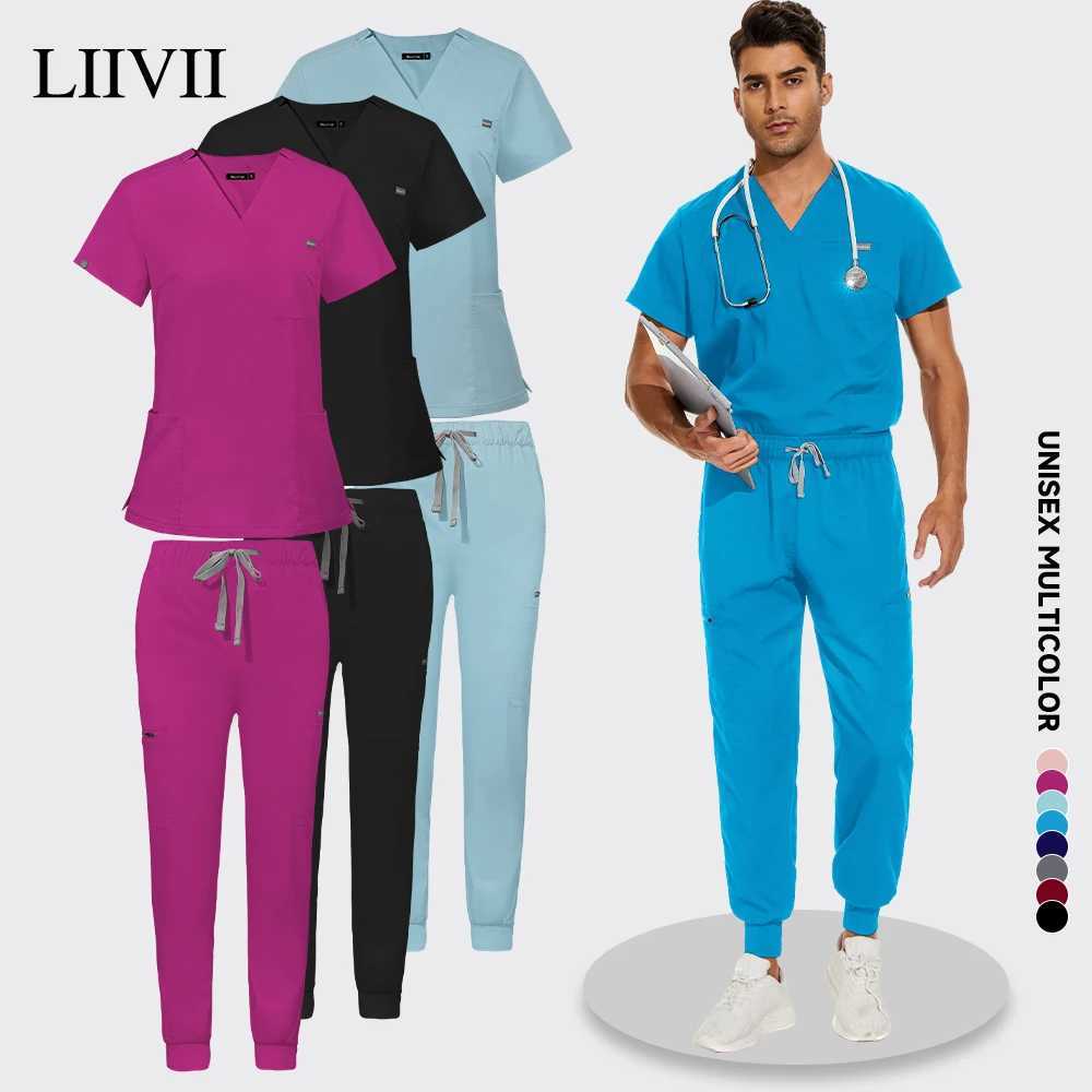 Medical Uniform Scrubs Nurse Accessories Uniform Unisex Clinical Overalls Women Men Operating Room Jogger Suit Doctor Tops Pants X250528