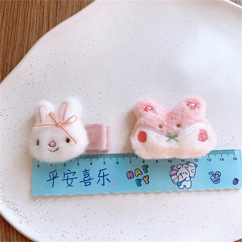 Cute Cartoon Plush Rabbit Princess Hairpins Children Girls Hair Clips Barrettes Accessories Hairclip Headwear Headdress Ornament 250528