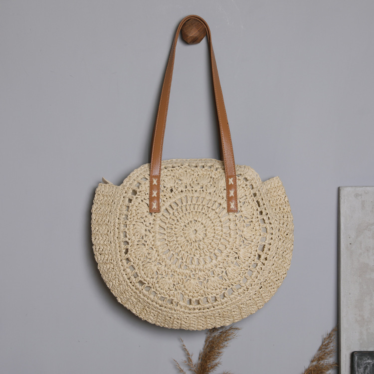 2025 New Fashion Straw Single Shoulder Designer Women's Beach Vacation Large Capacity Handbag Trendy Single Shoulder Bag