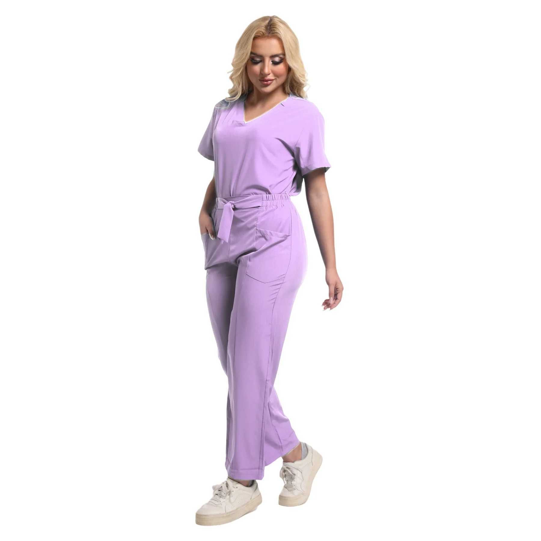 Medical Nurse Uniforms Vet Beauty Workwear Colorful Clinical Scrub Top Pant Doctor Nursing Suit Surgical Uniform Women Scrub Set X250528
