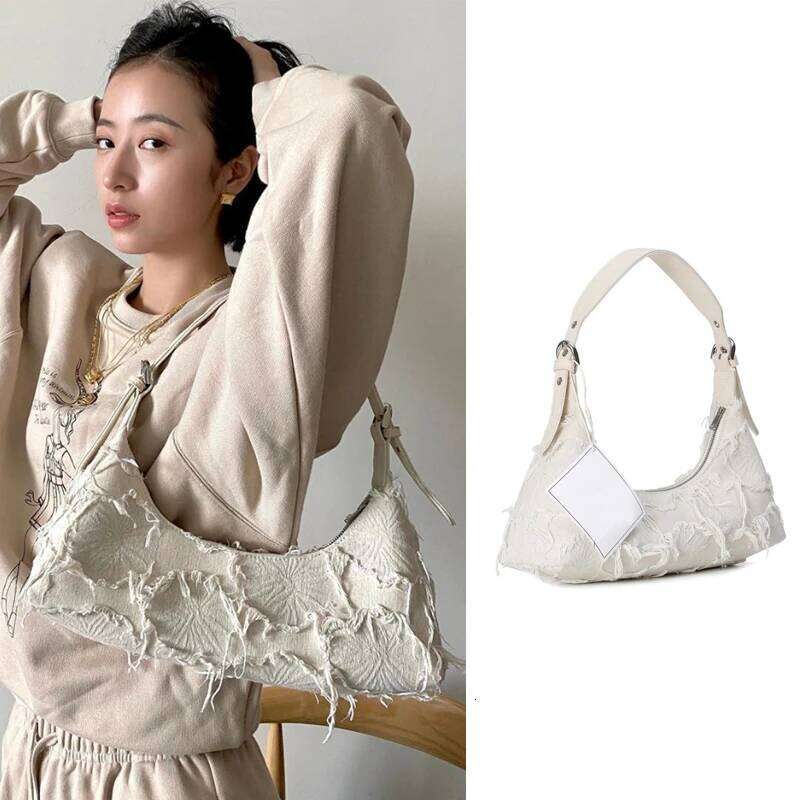 Trendy Patchwork Canvas Underarm Retro Women's Clutch Bag Designer Handbag Shoulder Bags For Women Bolsa de hombro