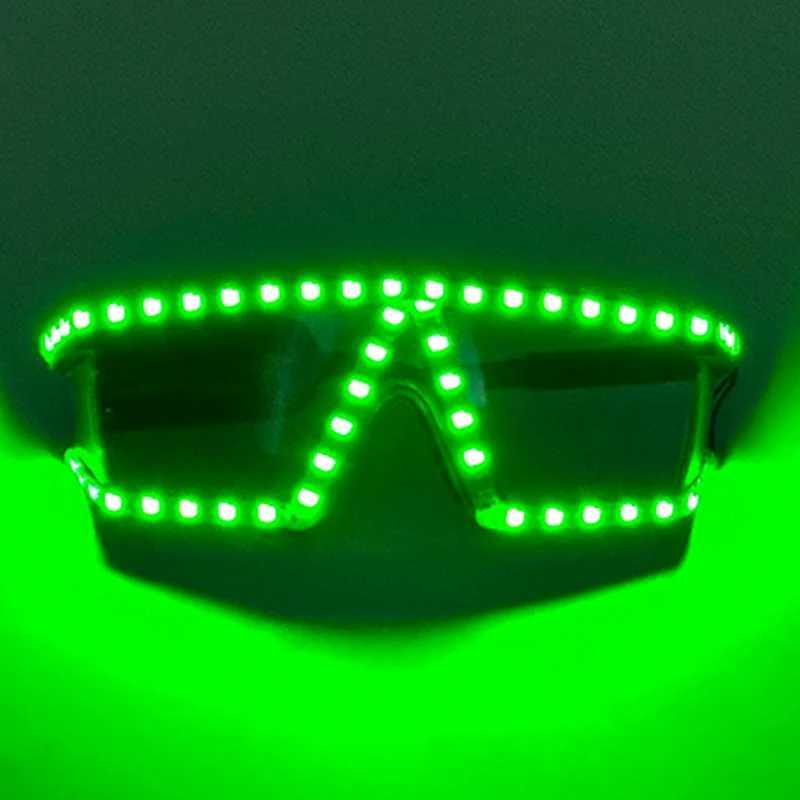 LED Light Conjoined Sunglasses NightClub Concert Masquerade Stage Performance Props LED Cool Transparent Glasses DJ Sunglasses W250528