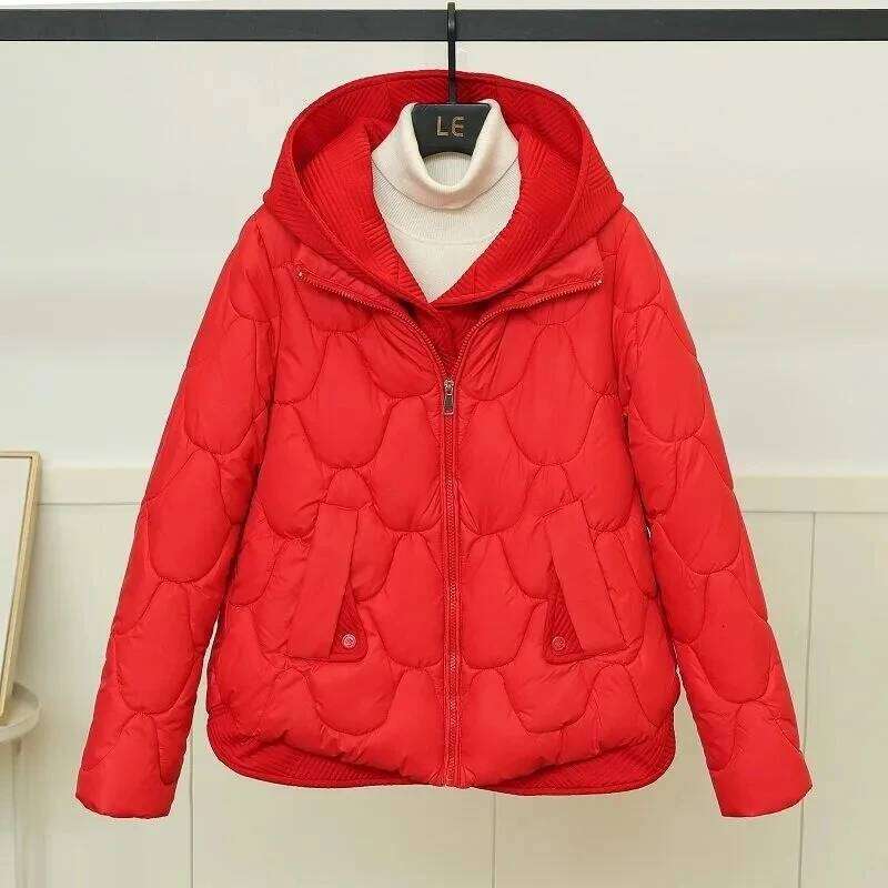 2025 New Winter Women Warm Parkas Female Fake Two-piece Long Sleeve Casual Cotton Padded Jacket Hooded Outwear Ladies